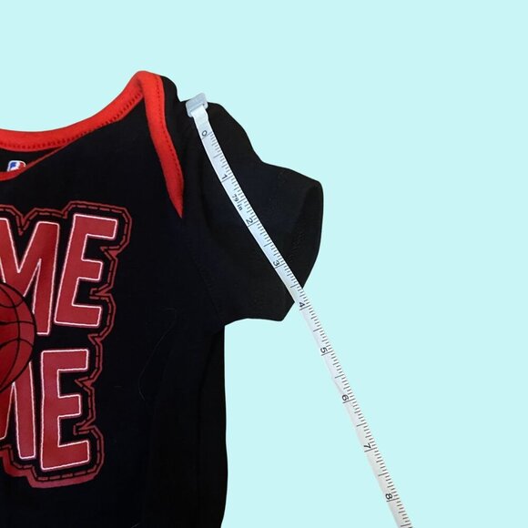 NBA Toronto Raptors Baby Onesie | “Game Time” Bodysuit 24M | Black & Red Cotton - Picture 4 of 8